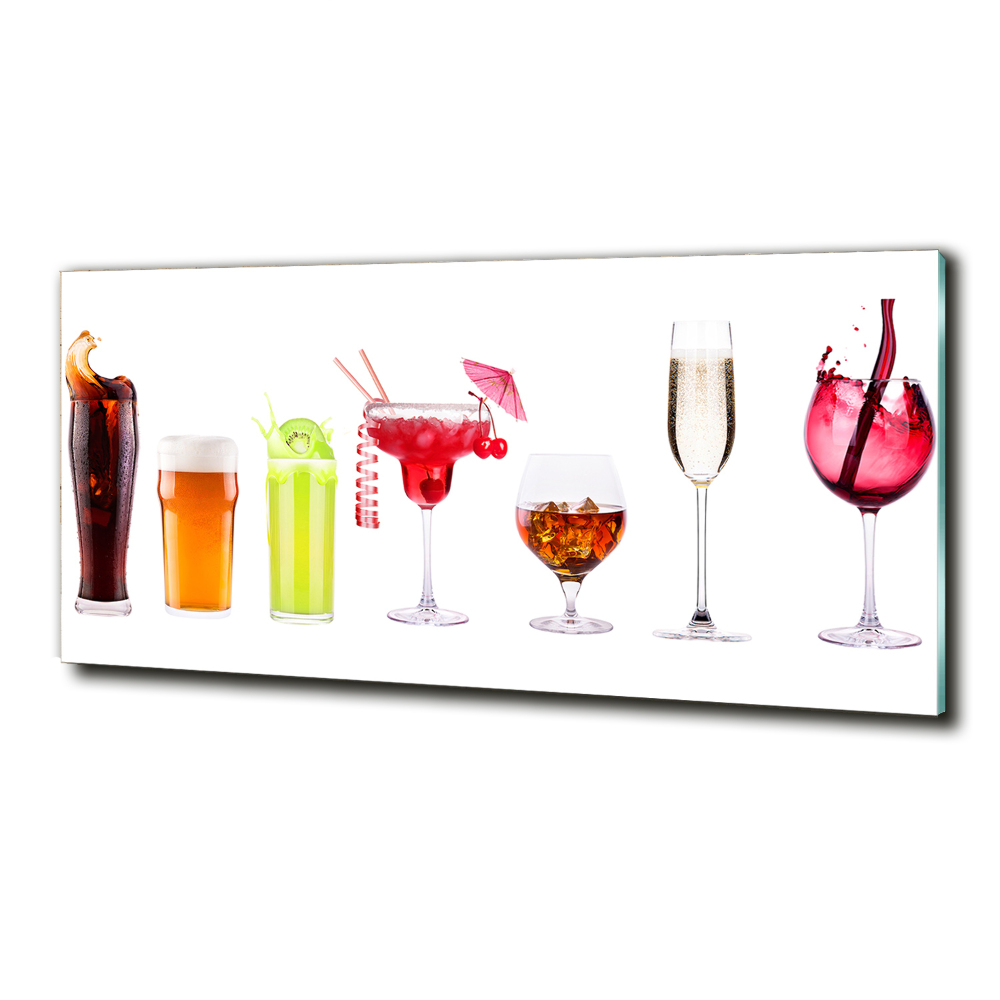 Tableau sur verre Ensemble de boissons