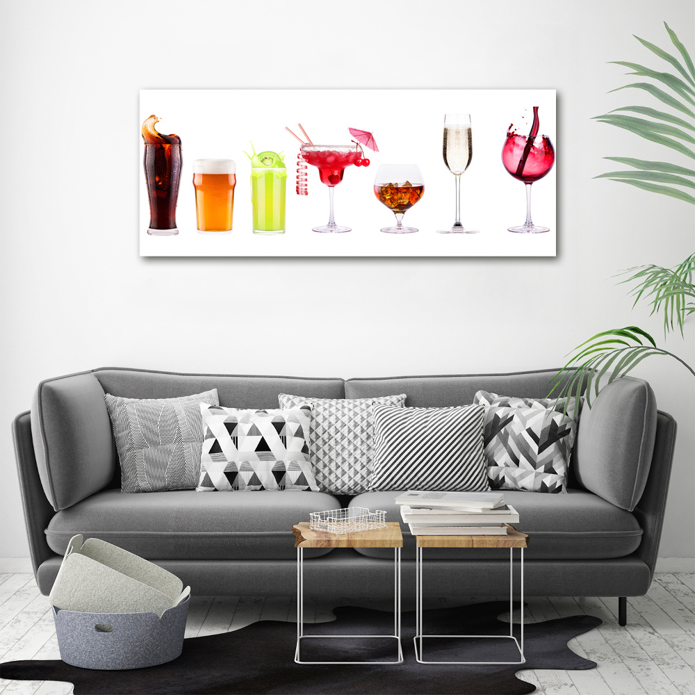 Tableau sur verre Ensemble de boissons