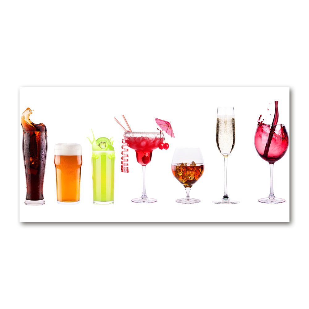 Tableau sur verre Ensemble de boissons