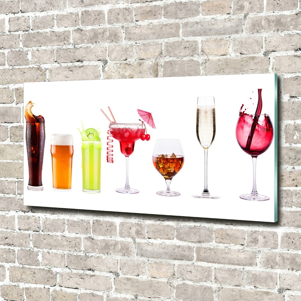 Tableau sur verre Ensemble de boissons