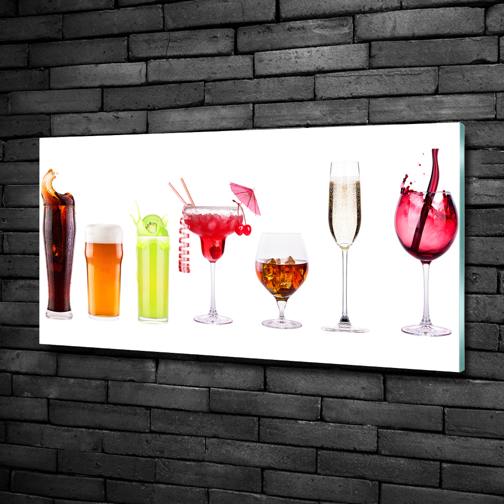 Tableau sur verre Ensemble de boissons