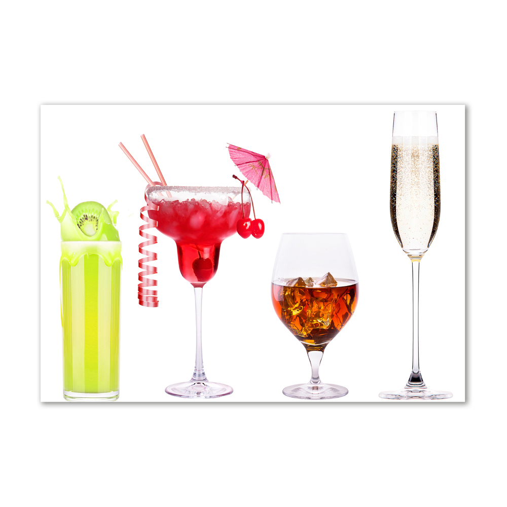 Tableau sur verre Ensemble de boissons