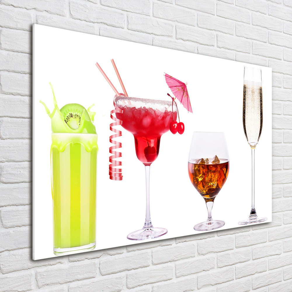 Tableau sur verre Ensemble de boissons