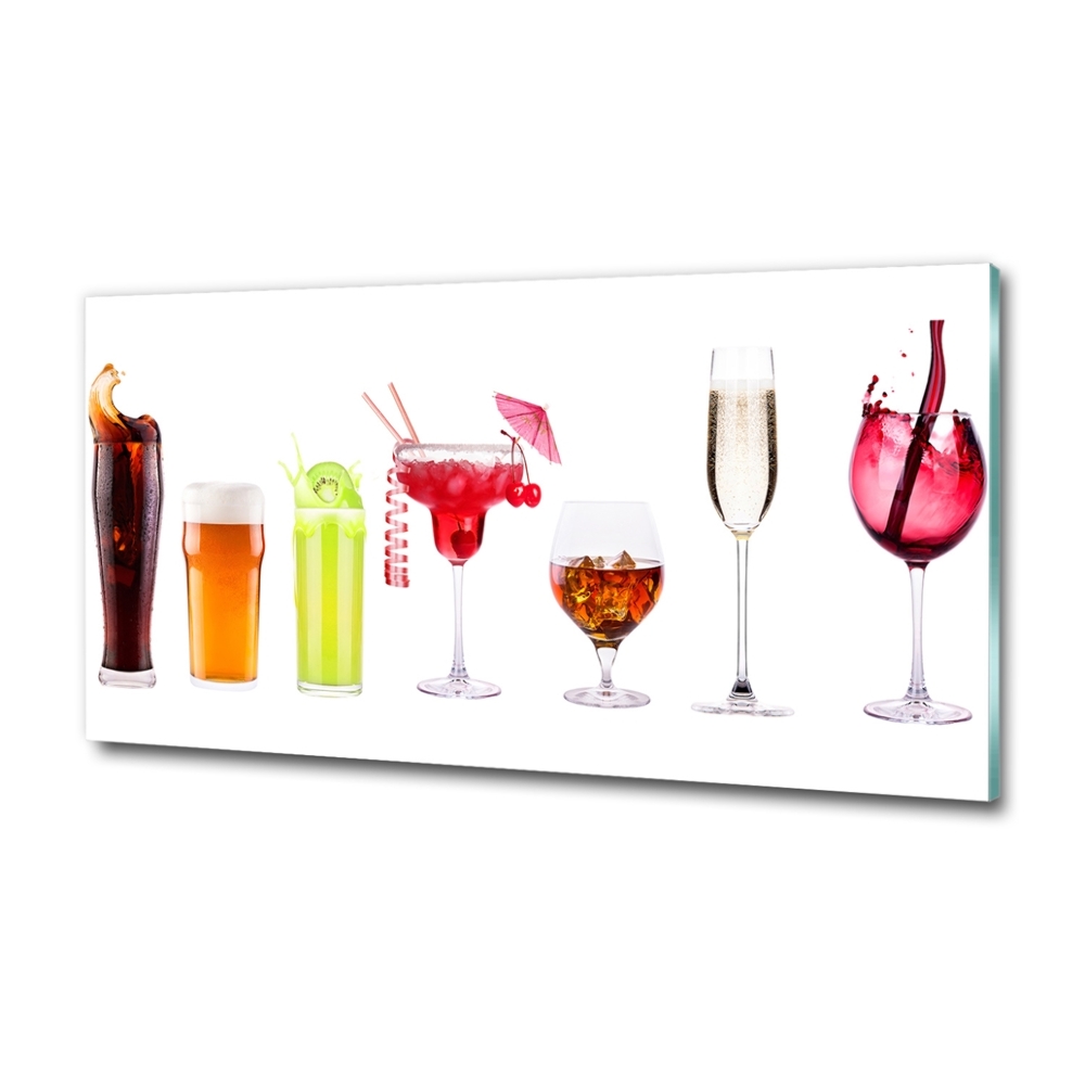 Tableau sur verre Ensemble de boissons