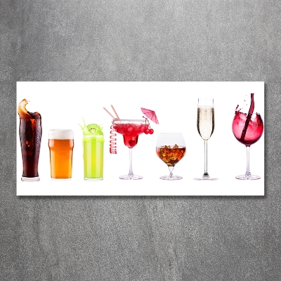 Tableau sur verre Ensemble de boissons