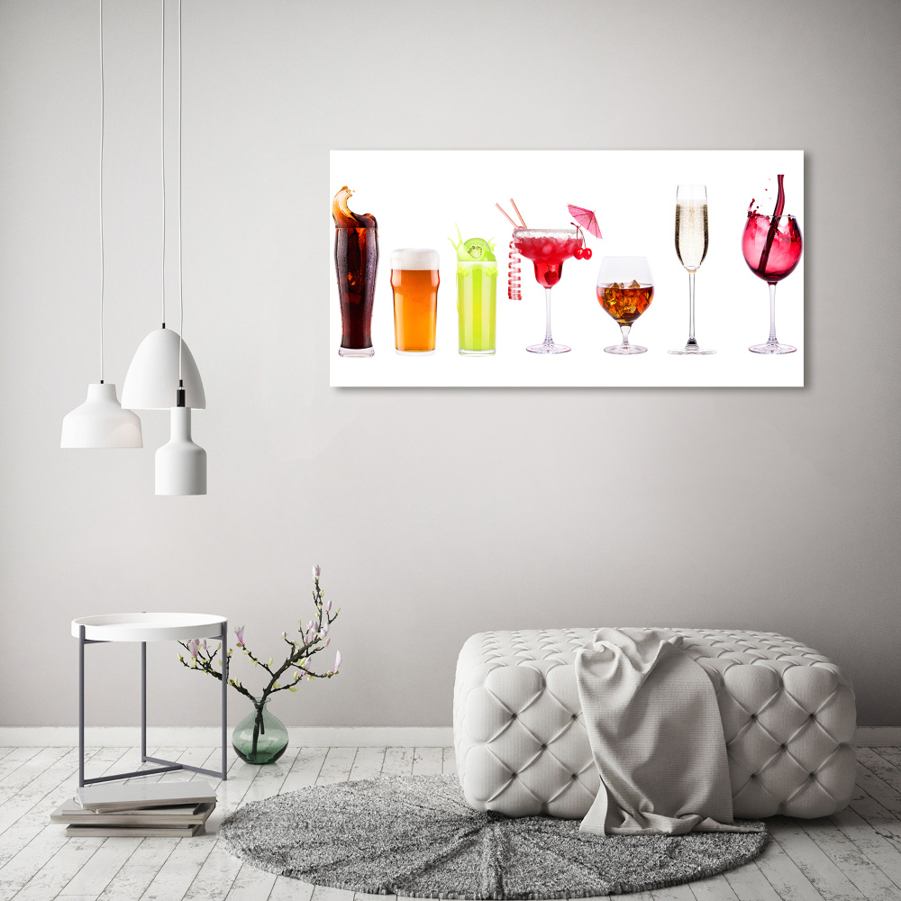 Tableau sur verre Ensemble de boissons