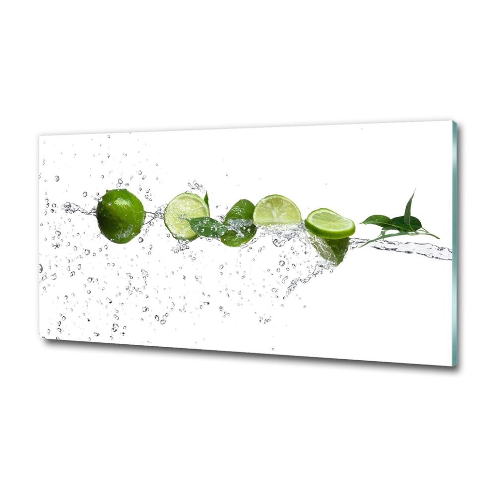 Tableau imprimé sur verre Citron vert et eau