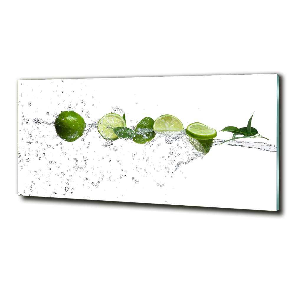 Tableau imprimé sur verre Citron vert et eau