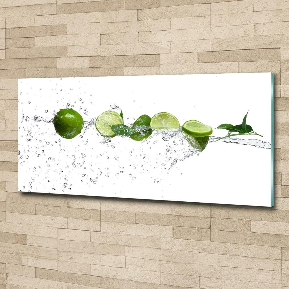 Tableau imprimé sur verre Citron vert et eau