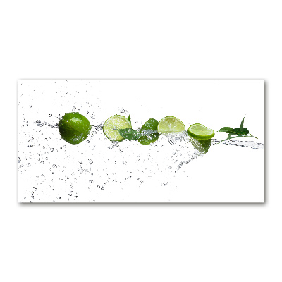 Tableau imprimé sur verre Citron vert et eau