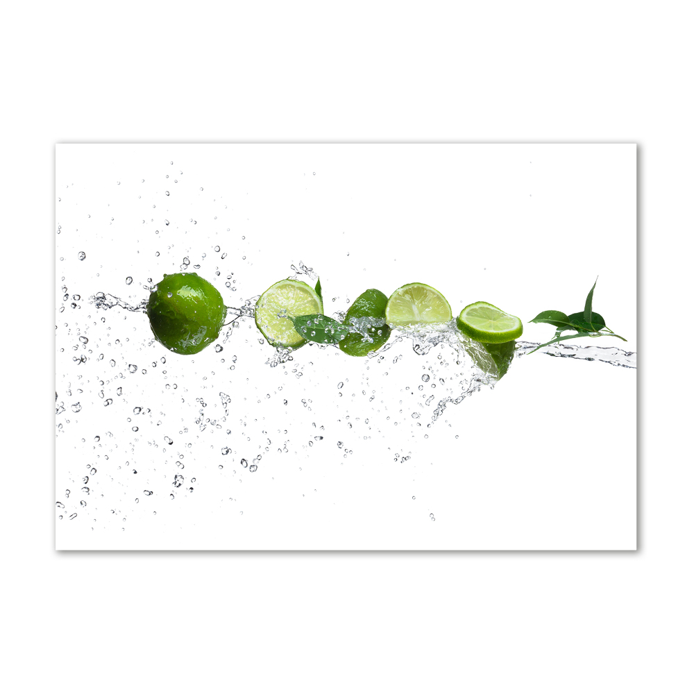 Tableau imprimé sur verre Citron vert et eau