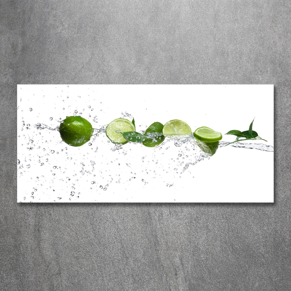 Tableau imprimé sur verre Citron vert et eau