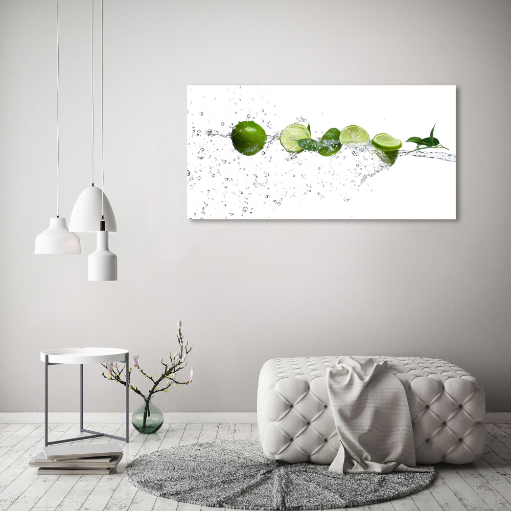 Tableau imprimé sur verre Citron vert et eau