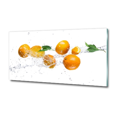 Tableau en verre Oranges et eau