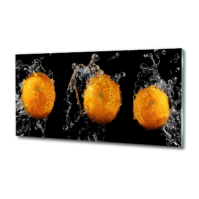 Tableau sur verre Oranges et eau