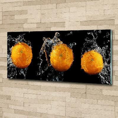 Tableau sur verre Oranges et eau