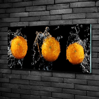 Tableau sur verre Oranges et eau