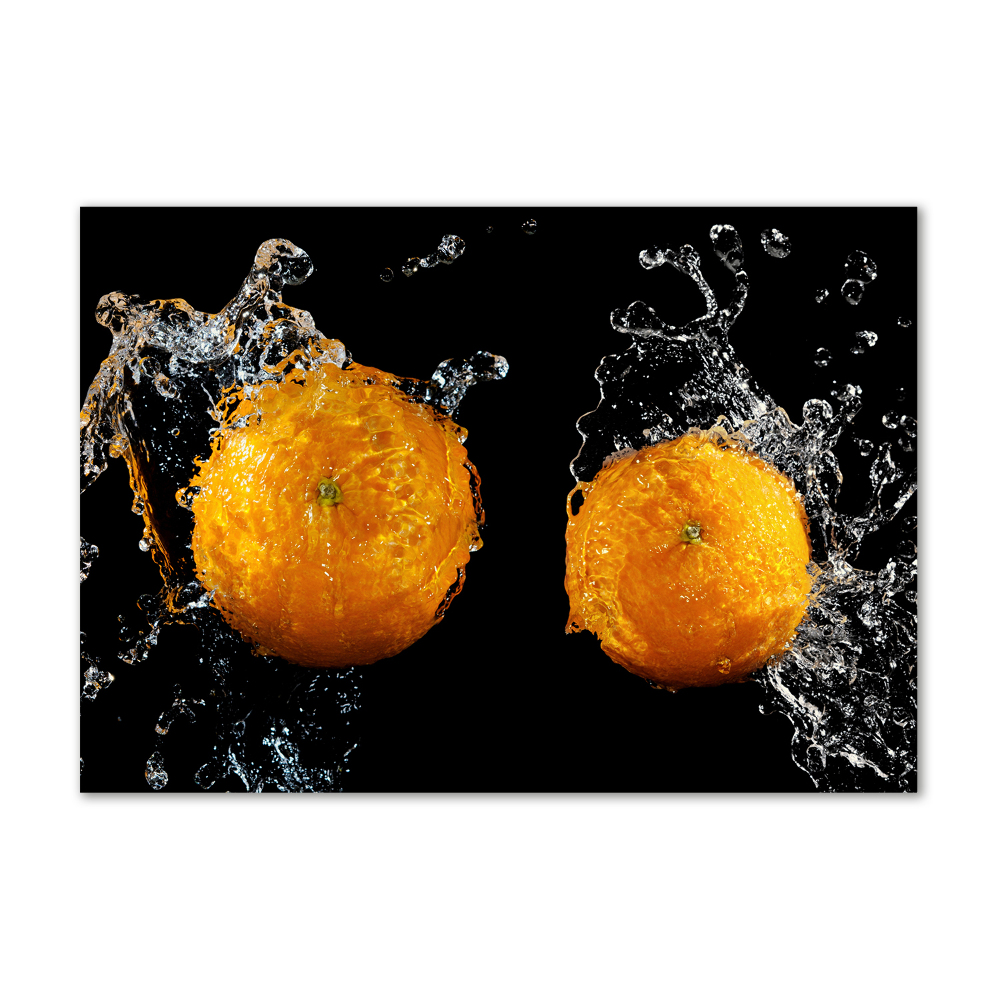 Tableau sur verre Oranges et eau