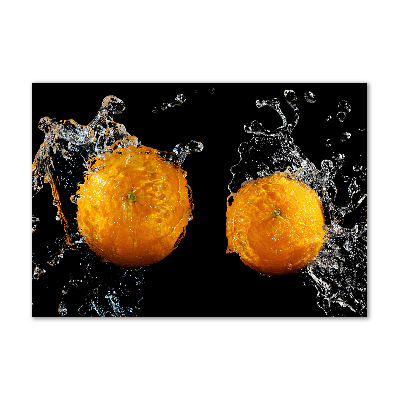 Tableau sur verre Oranges et eau