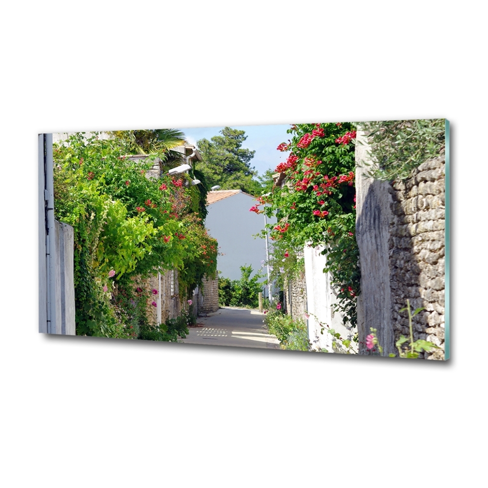 Tableau photo sur verre Avenue florale