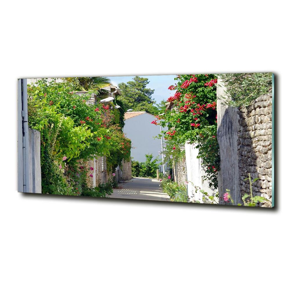 Tableau photo sur verre Avenue florale