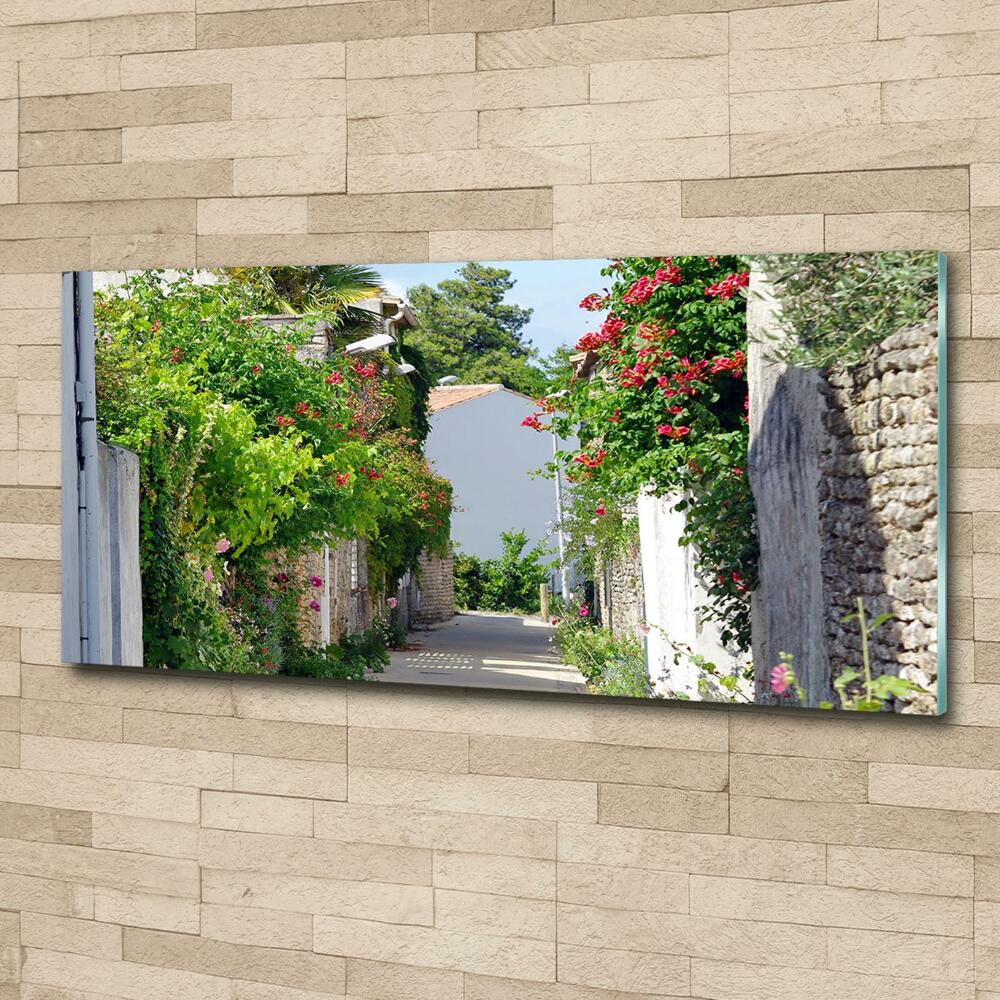 Tableau photo sur verre Avenue florale