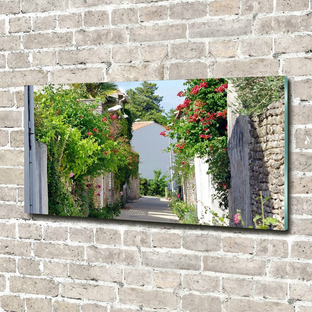 Tableau photo sur verre Avenue florale