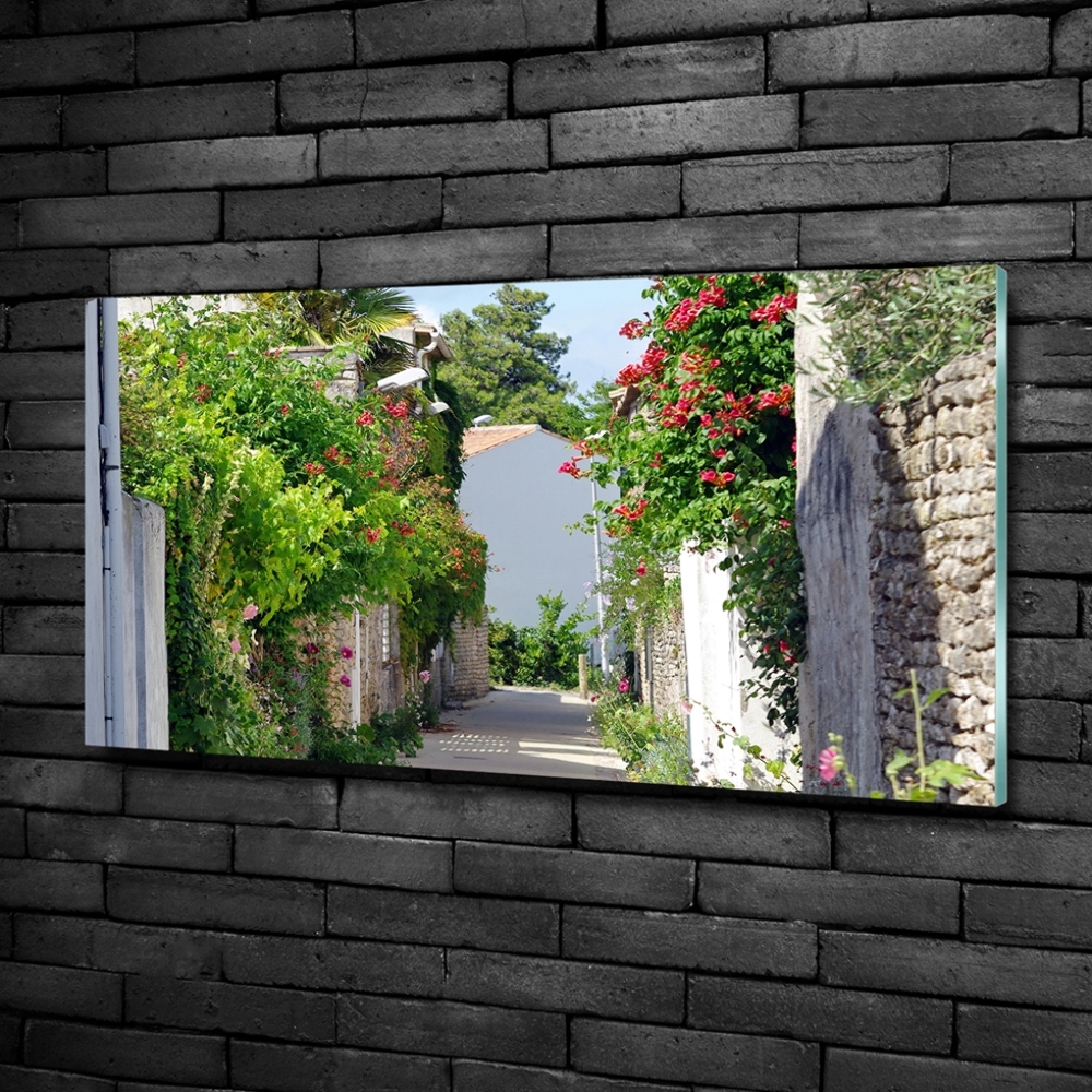 Tableau photo sur verre Avenue florale