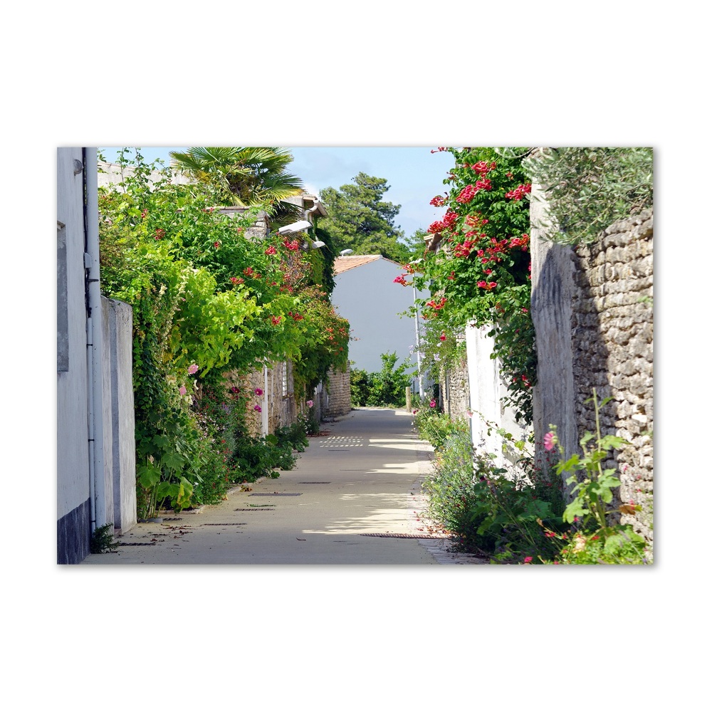 Tableau photo sur verre Avenue florale