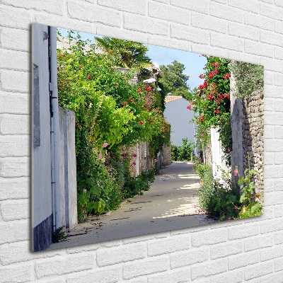 Tableau photo sur verre Avenue florale