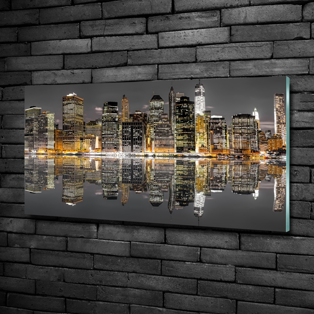 Tableau sur verre New York de nuit