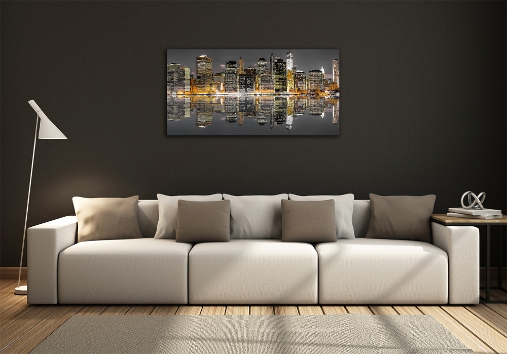 Tableau sur verre New York de nuit