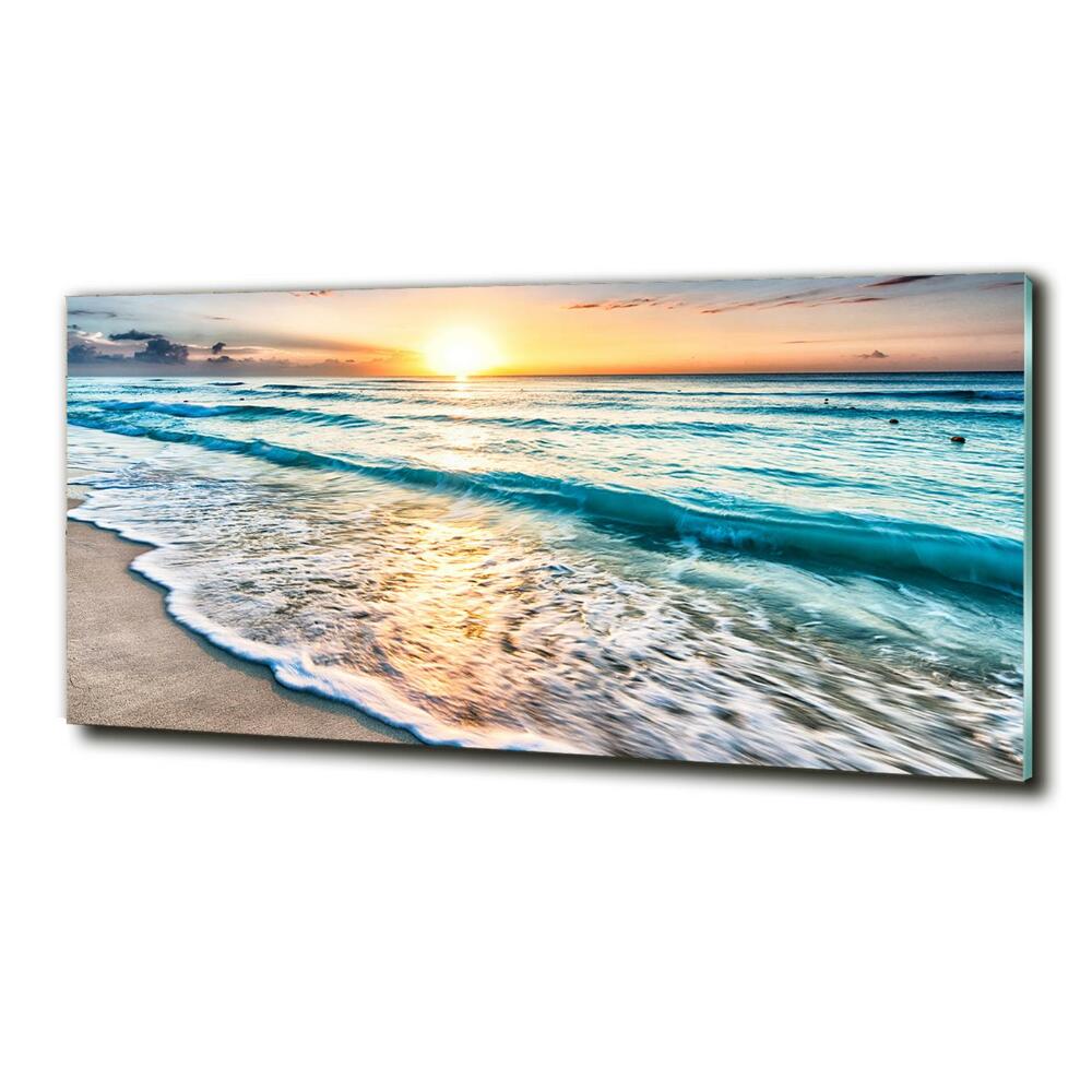 Tableau photo sur verre Plage du coucher de soleil