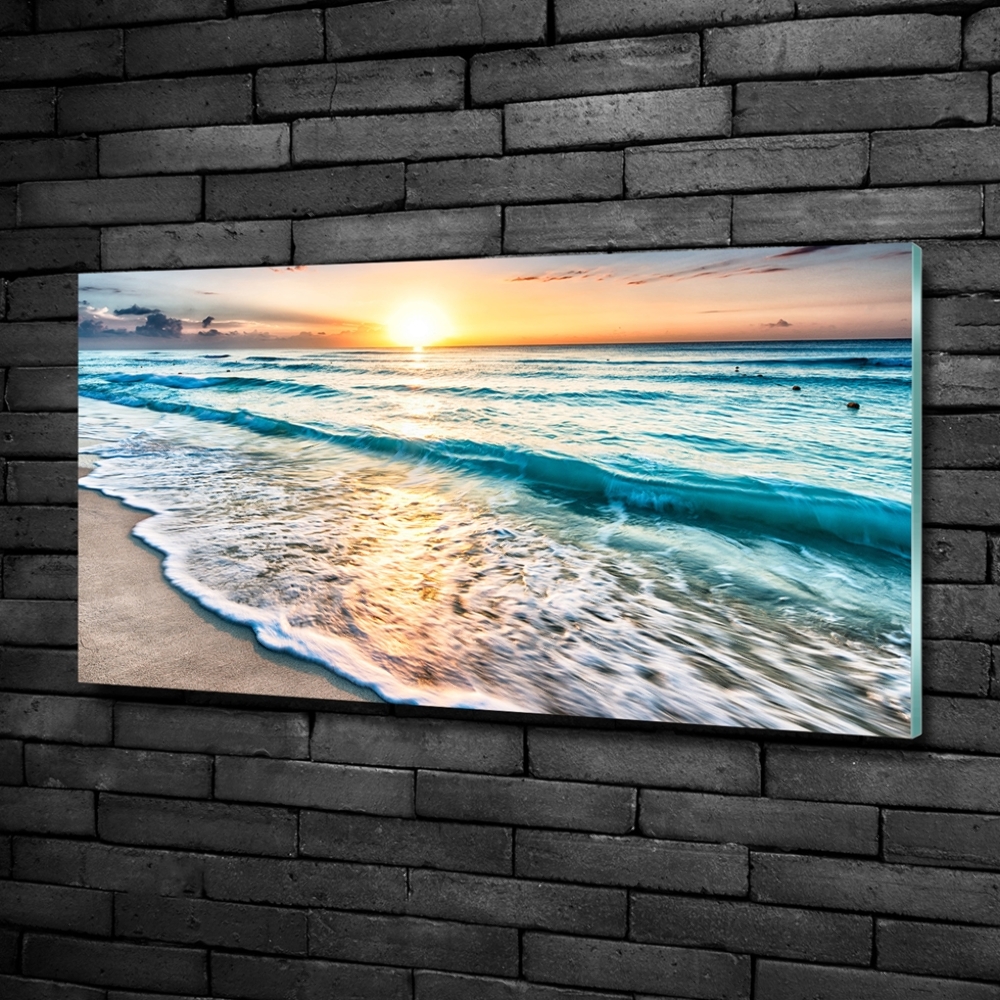 Tableau photo sur verre Plage du coucher de soleil