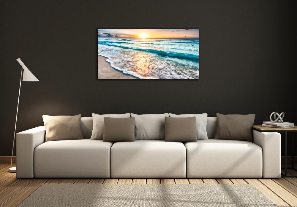 Tableau photo sur verre Plage du coucher de soleil