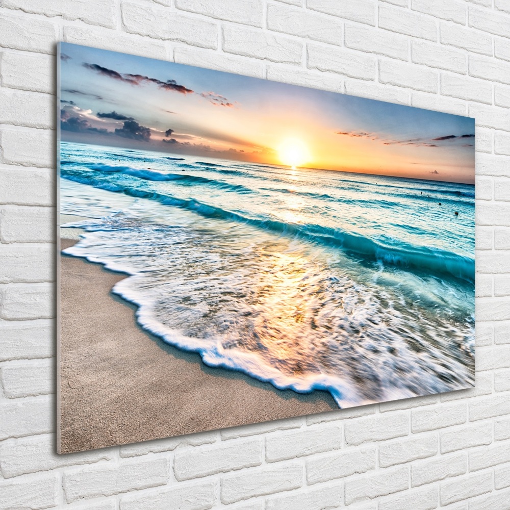 Tableau photo sur verre Plage du coucher de soleil