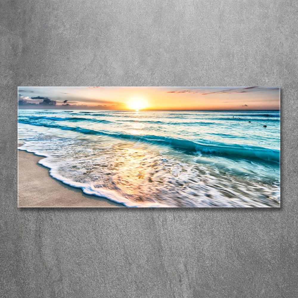 Tableau photo sur verre Plage du coucher de soleil