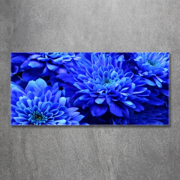 Tableau imprimé sur verre Aster bleu