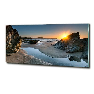 Tableau en verre Rochers sur la plage