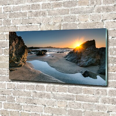 Tableau en verre Rochers sur la plage