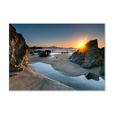 Tableau en verre Rochers sur la plage