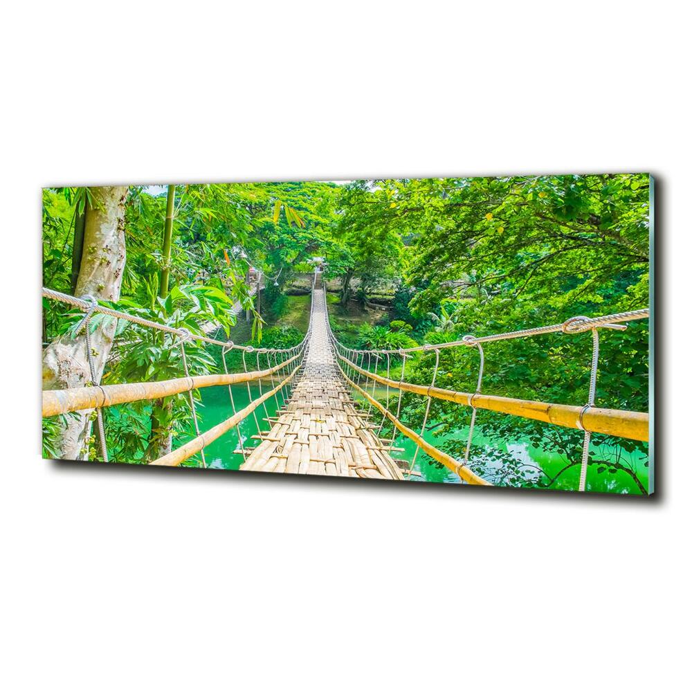 Tableau verre imprimé Le pont de la forêt de bambous