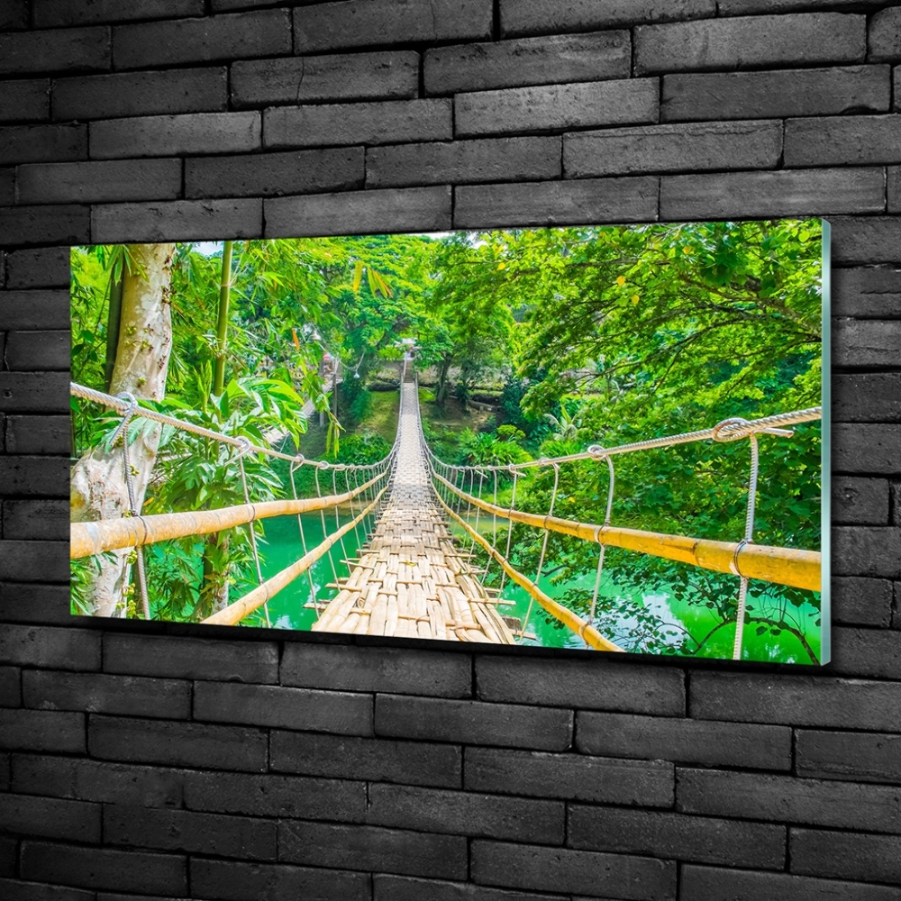 Tableau verre imprimé Le pont de la forêt de bambous