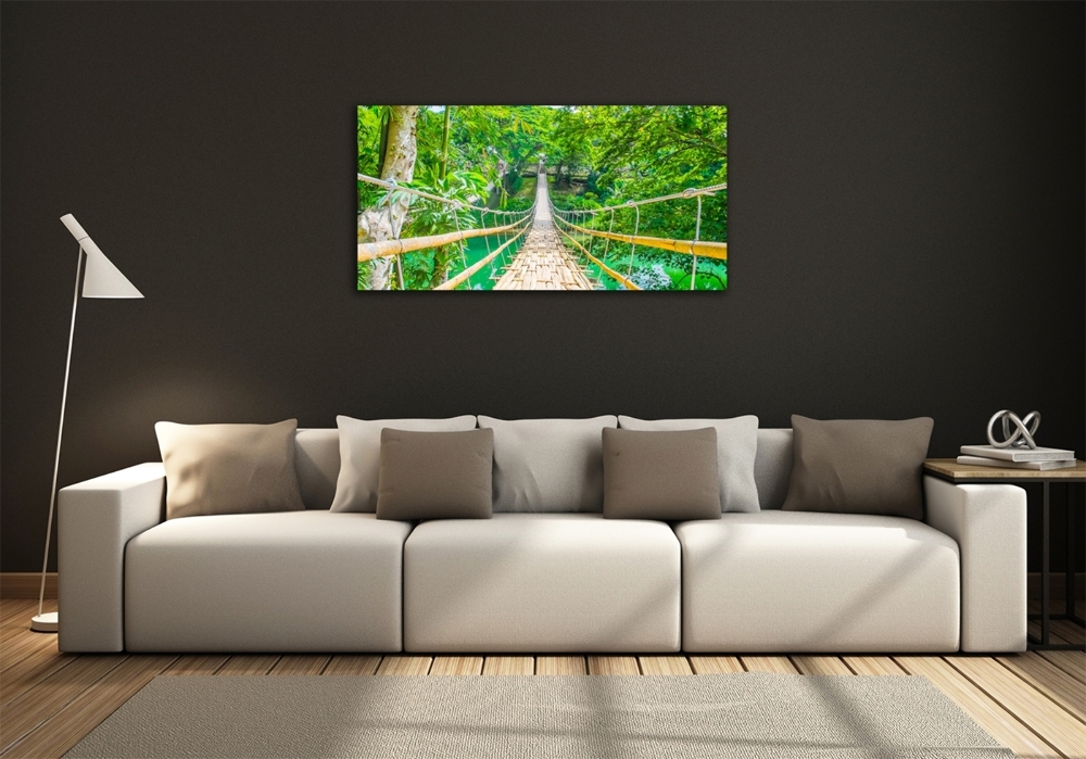 Tableau verre imprimé Le pont de la forêt de bambous