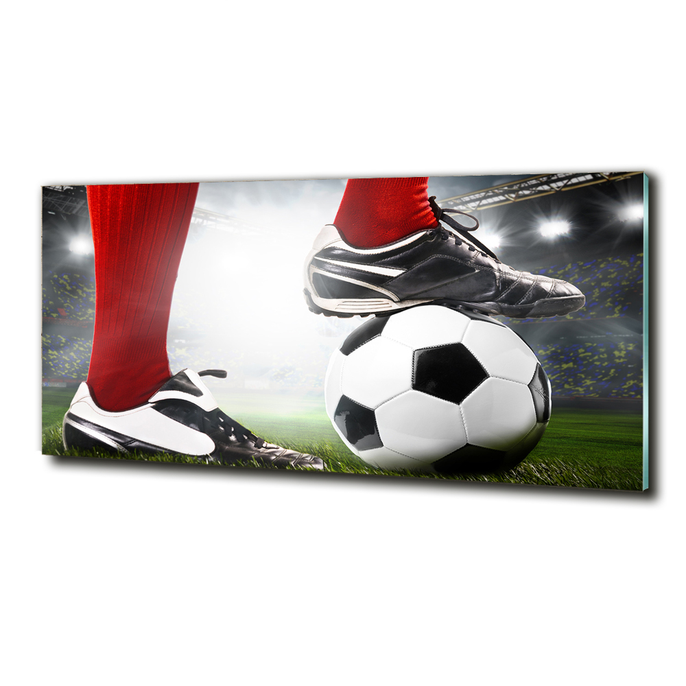 Tableau en verre Jambes de footballeur