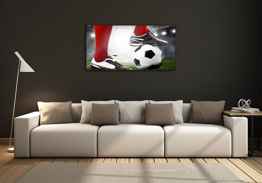 Tableau en verre Jambes de footballeur