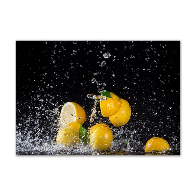 Tableau sur verre Citrons et eau