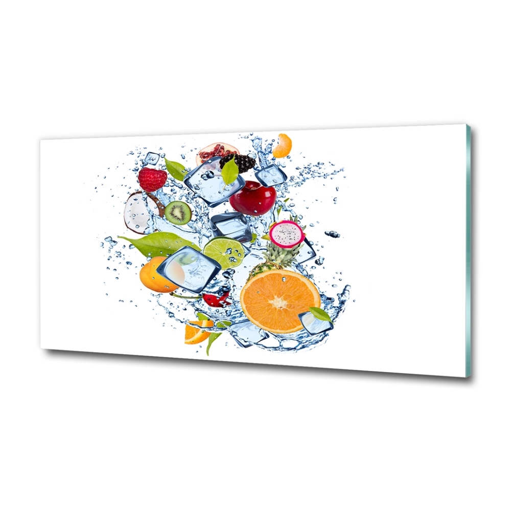 Tableau photo sur verre Fruits et glace