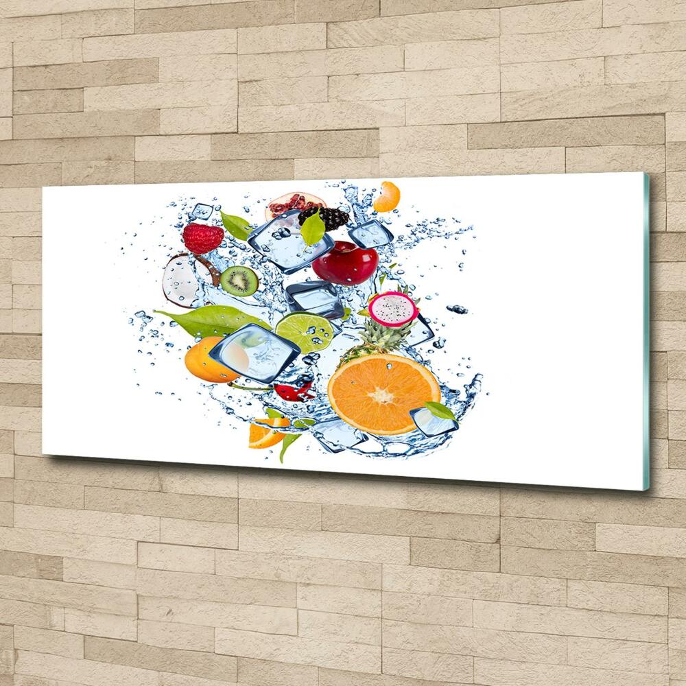 Tableau photo sur verre Fruits et glace