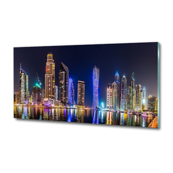 Tableau imprimé sur verre Dubaï de nuit
